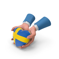 Sweden Country Heart Flag Hold in Hands PNG & PSD Images