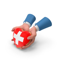 Switzerland Country Heart Flag Hold In Hands PNG & PSD Images