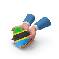 Tanzania Country Heart Flag Hold In Hands PNG & PSD Images