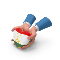 Tajikistan Country Heart Flag Hold In Hands PNG & PSD Images
