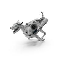 Running Futuristic Robotic Dog White PNG & PSD Images