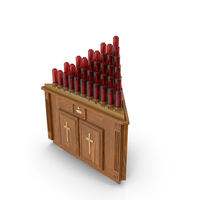 Church Candle Stand Wooden Corner Cabinet PNG & PSD Images