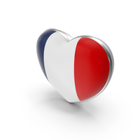 France Country Heart Flag Dual Shade Metalic Solid PNG & PSD Images