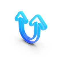 U Shaped Arrow Glowing Symbol PNG & PSD Images