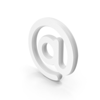 At Email White Symbol PNG & PSD Images