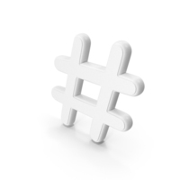Hashtag White Symbol PNG & PSD Images