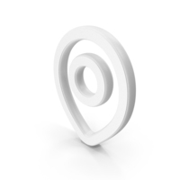 Map Pointer White Symbol PNG & PSD Images