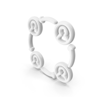 People Network White Symbol PNG & PSD Images