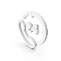 Telephone 24 Hours White Symbol PNG & PSD Images