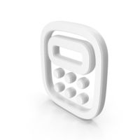Tiny Calculator White Symbol PNG & PSD Images