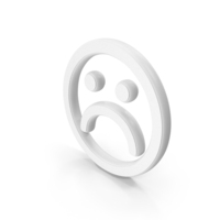 Unhappy Face White Symbol PNG & PSD Images