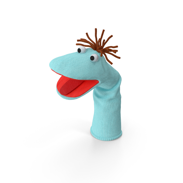 Character Hand Puppet Blue Boy Surprised Pose PNG & PSD Images