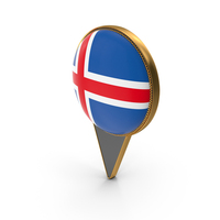 Flag of Iceland Dual Side Location Pin PNG & PSD Images
