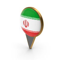 Flag of Iran Dual Side Location Pin PNG & PSD Images