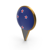 Flag of New Zealand Dual Side Location Pin PNG & PSD Images
