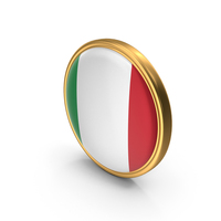 Flag of Italy Gold Frame Coin PNG & PSD Images