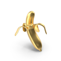 Golden Peeled Banana PNG & PSD Images