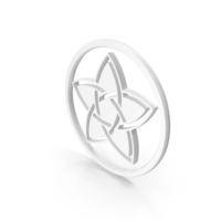 Celtic Star Flower Knot with Circle Icon White PNG & PSD Images