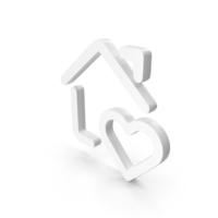 Home With Heart Icon White PNG & PSD Images