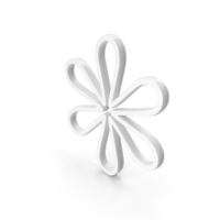 Out Line Asterisk Flower Icon White PNG & PSD Images