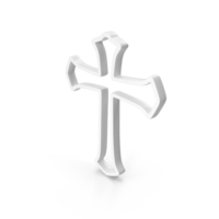 Out Line Christian Cross Icon White PNG & PSD Images