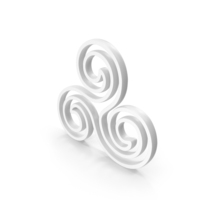 Out Line Triskelion Celtic Icon White PNG & PSD Images