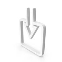 Pull Down Arrow In to Folder Icon White PNG & PSD Images