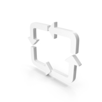 Rotating Arrows Icon White PNG & PSD Images