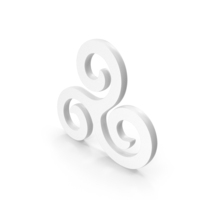Triskelion Celtic Icon White PNG & PSD Images