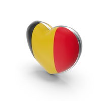 Belgium Country Heart Flag Dual Shade Metallic Solid PNG & PSD Images