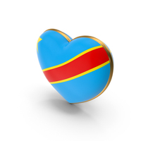 Democratic Republic of the Congo Country Heart Flag Dual Shade Metallic Solid PNG & PSD Images