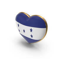 Honduras Country Heart Flag Dual Shade Metallic Solid PNG & PSD Images