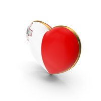 Malta Country Heart Flag Dual Shade Metallic Solid PNG & PSD Images