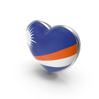 Marshall Islands Country Heart Flag Dual Shade Metallic Solid PNG & PSD Images