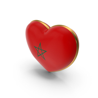 Morocco Country Heart Flag Dual Shade Metalic Solid PNG & PSD Images