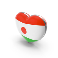 Niger Country Heart Flag Dual Shade Metallic Solid PNG & PSD Images