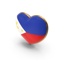 Philippines Country Heart Flag Dual Shade Metallic Solid PNG & PSD Images