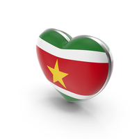 Suriname Country Heart Flag Dual Shade Metallic Solid PNG & PSD Images