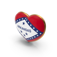 USA States Arkansas Flag Heart Dual Side PNG & PSD Images