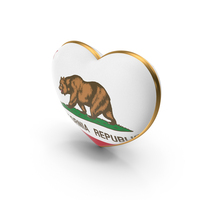 USA States California Flag Heart Dual Side PNG & PSD Images