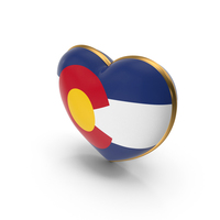 USA States Colorado Flag Heart Dual Side PNG & PSD Images
