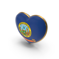 USA States Idaho Flag Heart Dual Side PNG & PSD Images