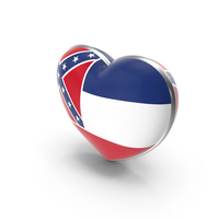 USA States Mississippi Flag Heart Dual Side PNG & PSD Images