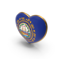 USA States New Hampshire Flag Heart Dual Side PNG & PSD Images