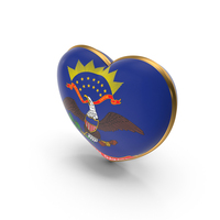USA States North Dakota Flag Heart Dual Side PNG & PSD Images