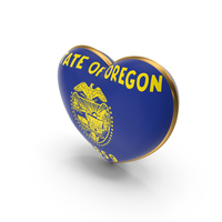 USA States Oregon Flag Heart Dual Side PNG & PSD Images