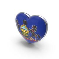 USA States Pennsylvania Flag Heart Dual Side PNG & PSD Images