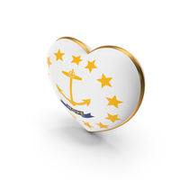 USA States Rhode Island Flag Heart Dual Side PNG & PSD Images