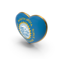 USA States South Dakota Flag Heart Dual Side PNG & PSD Images
