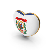 USA States West Virginia Flag Heart Dual Side PNG & PSD Images